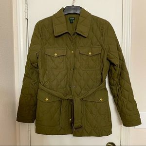 J. Crew Quilted Down Feather Coat